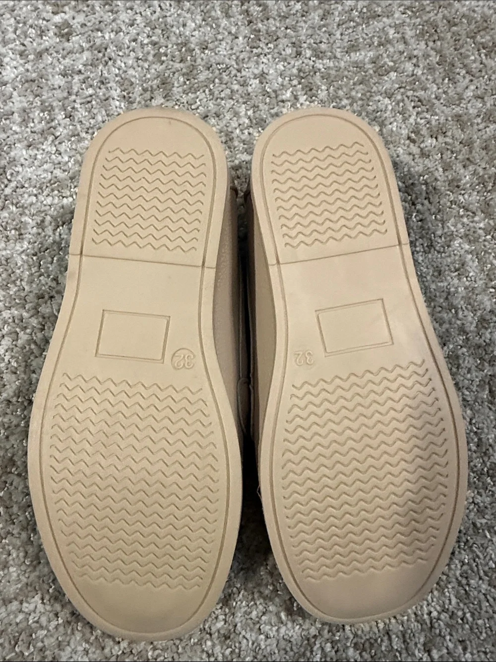 Girls' Tan Embossed Loafers with Decorative Bit